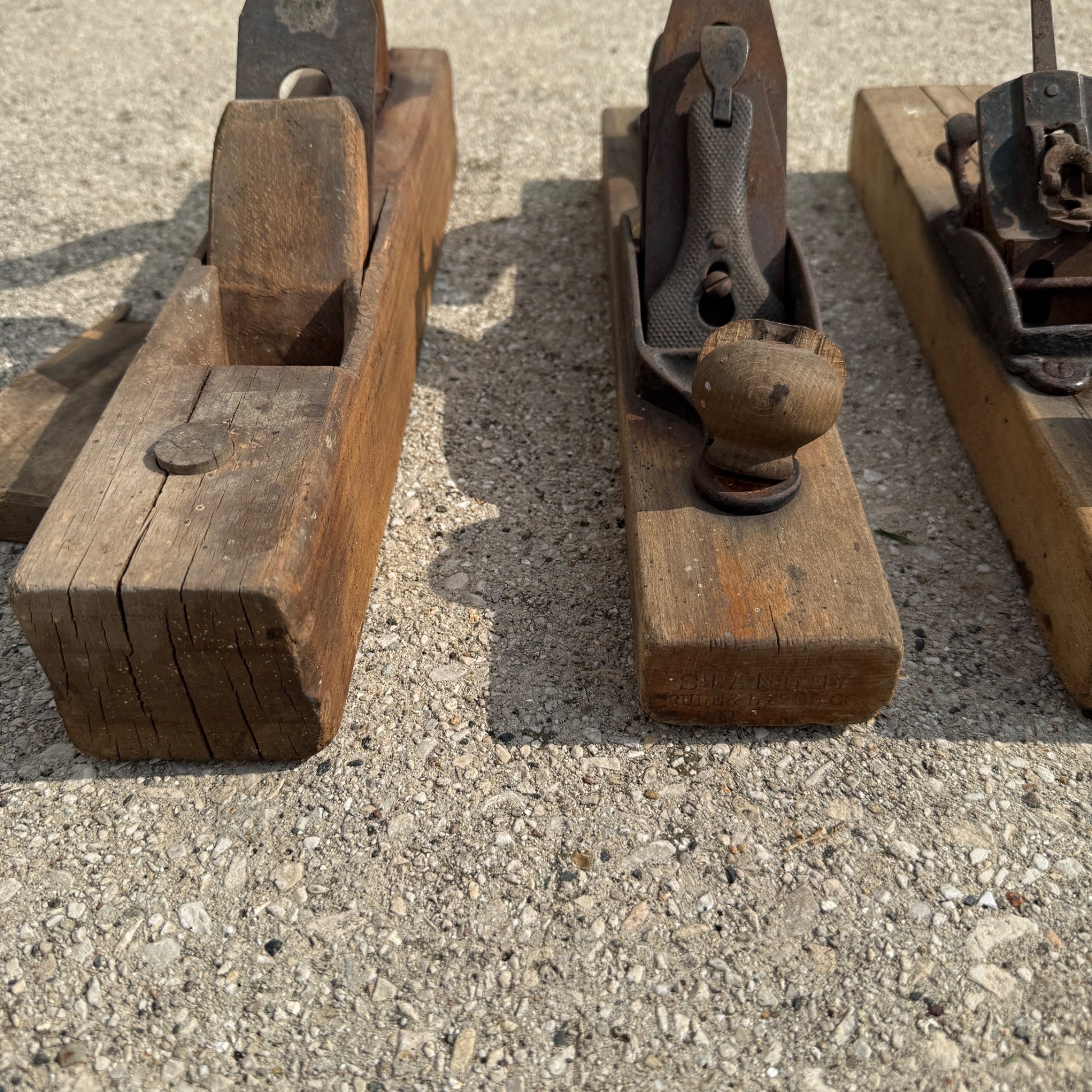Vintage Antique Lot Woodworking Wooden Black Planes for parts Repair Stanley
