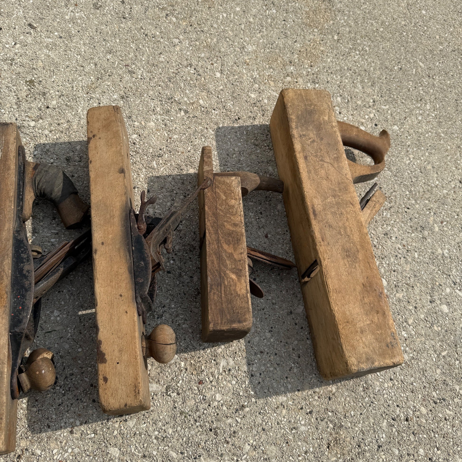 Vintage Antique Lot Woodworking Wooden Black Planes for parts Repair Stanley