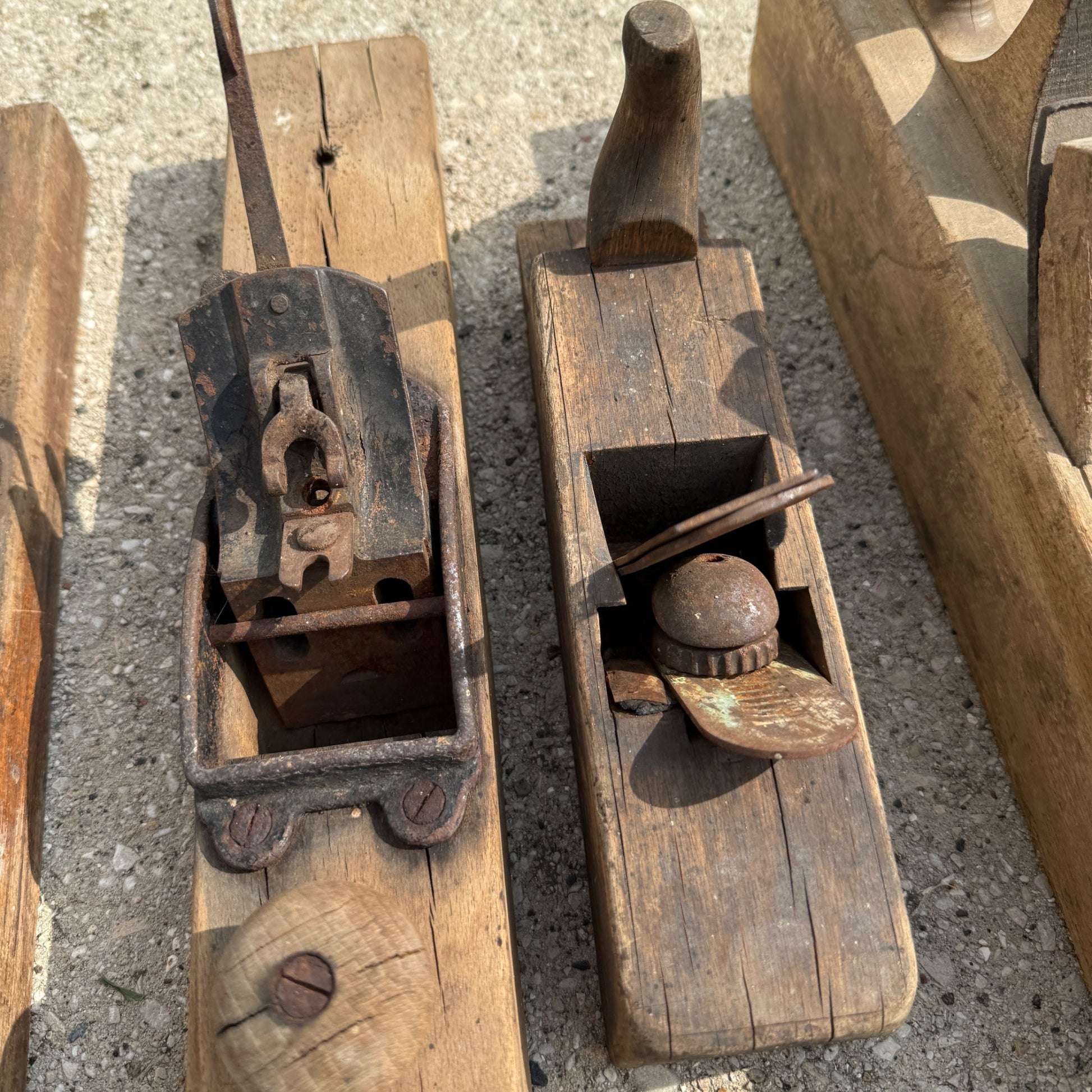 Vintage Antique Lot Woodworking Wooden Black Planes for parts Repair Stanley