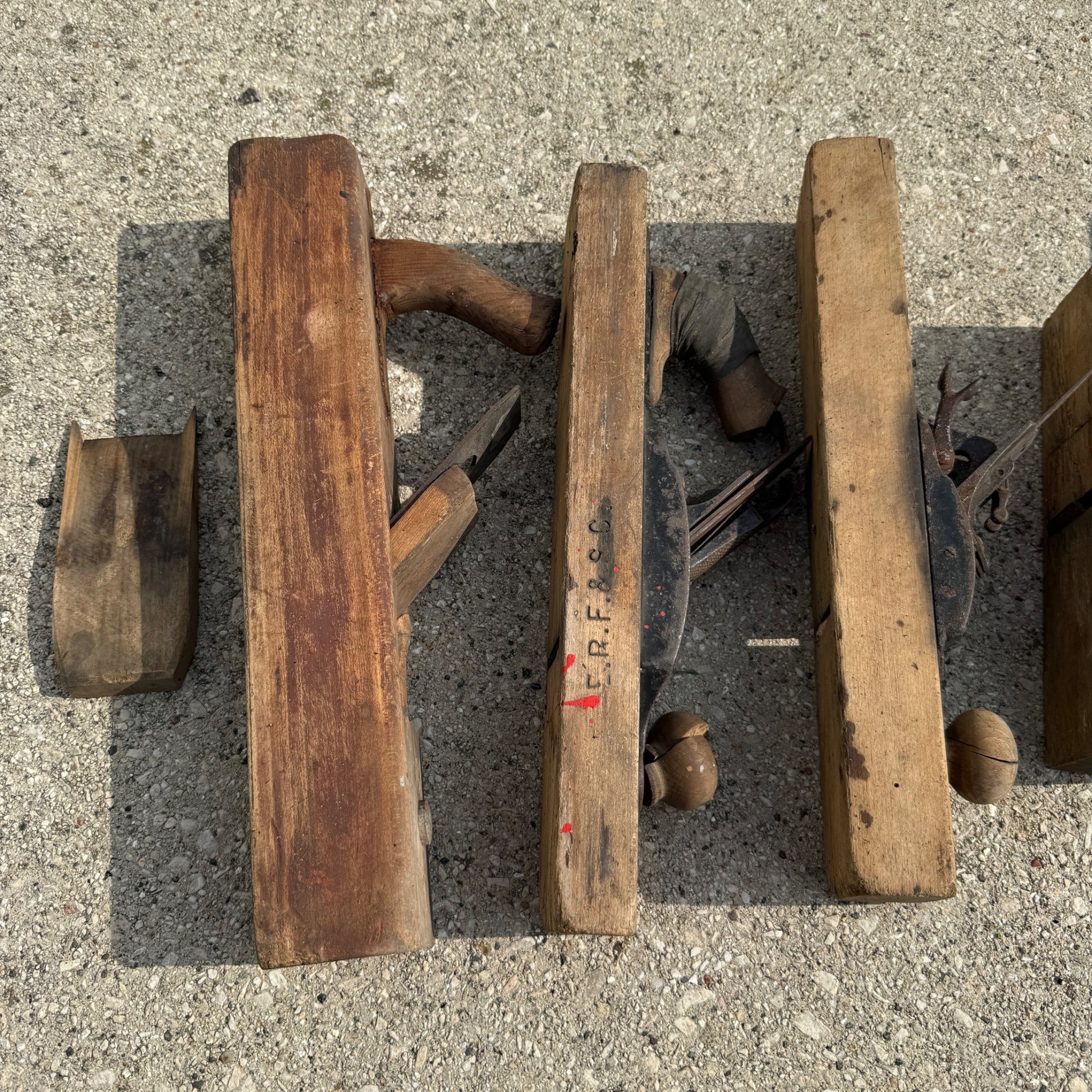 Vintage Antique Lot Woodworking Wooden Black Planes for parts Repair Stanley