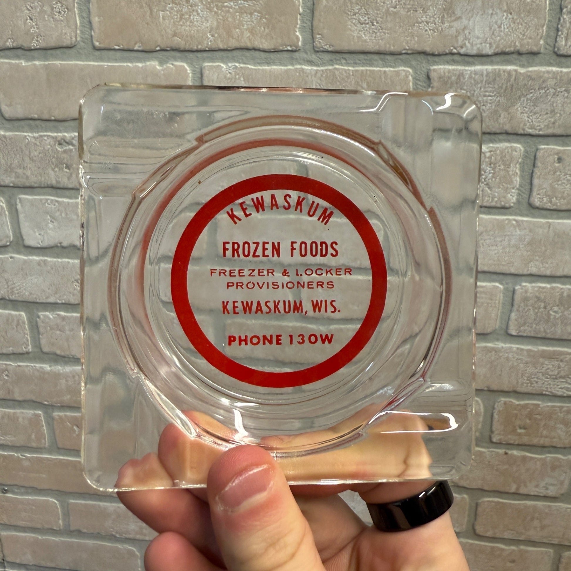 Vintage Kewaskum Frozen Foods Advertising Ashtray Kewaskum Wisconsin