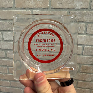 Vintage Kewaskum Frozen Foods Advertising Ashtray Kewaskum Wisconsin