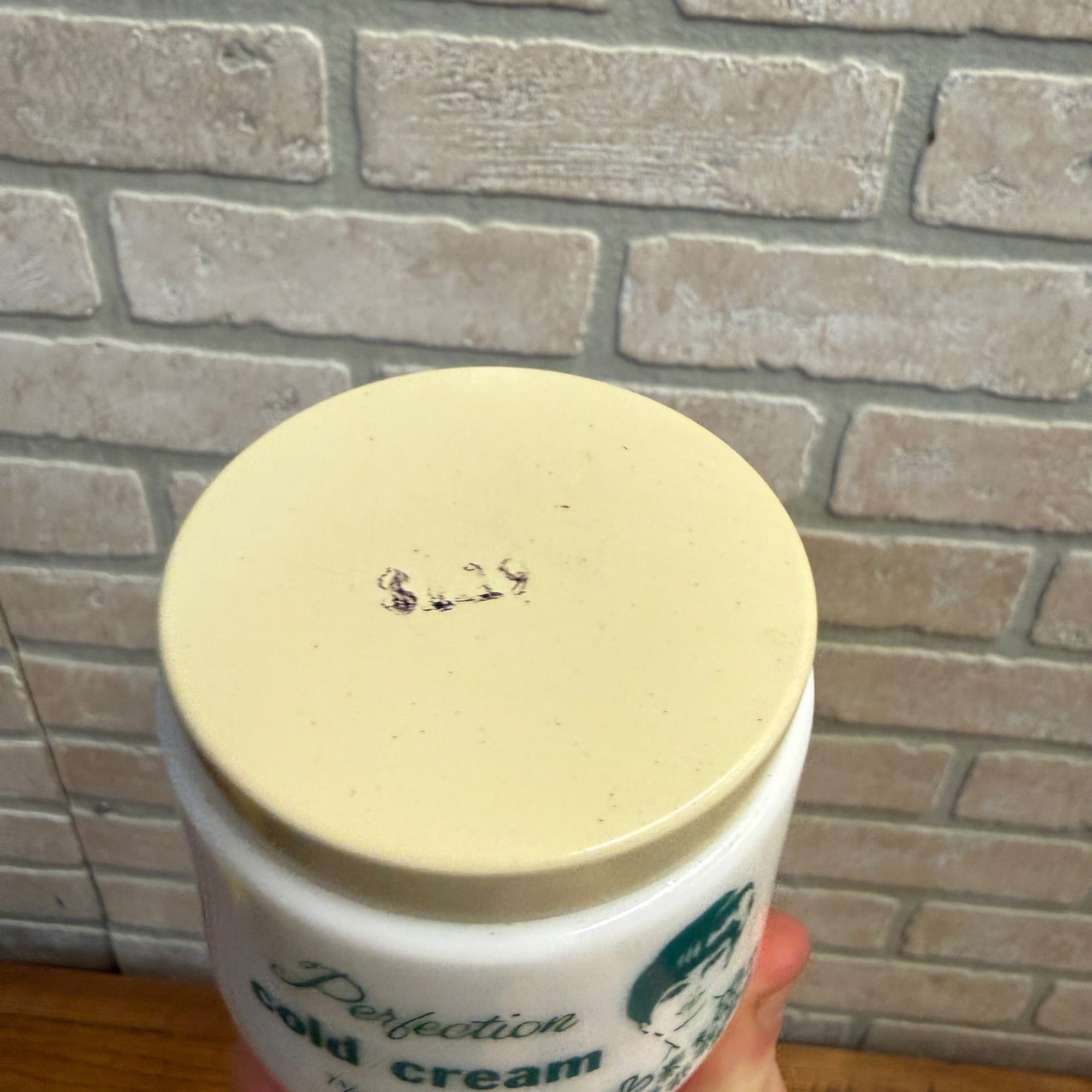 3.5" Walgreens Perfection Cold Cream Milk Glass Jar Vtg Retro Americana