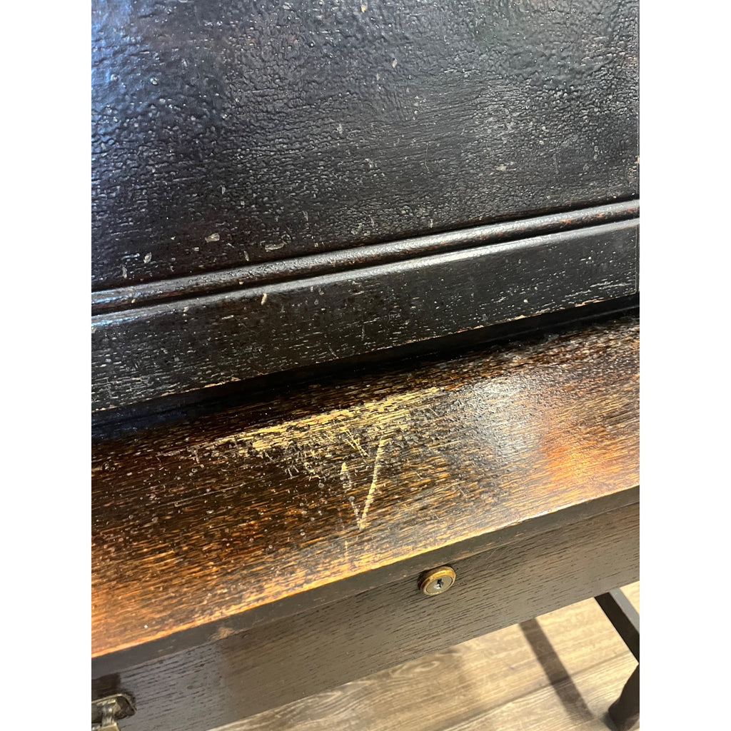 Antique 1900s Arts & Crafts Mission Gothic Student's Secretary Desk Dark Academia