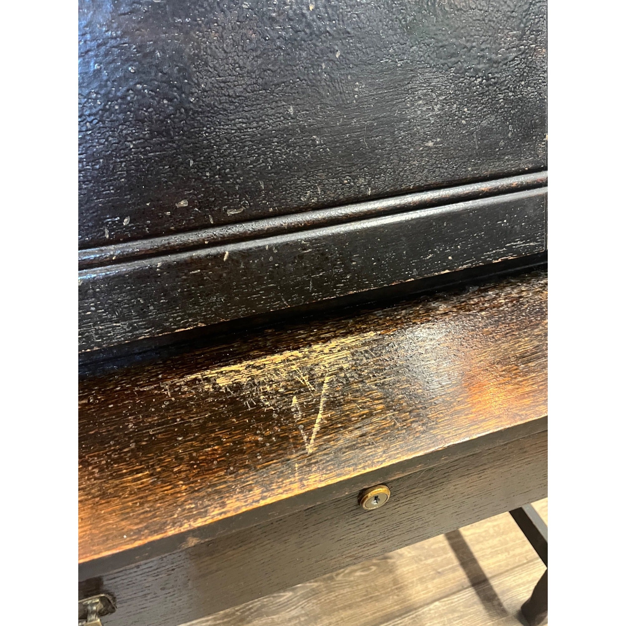 Antique 1900s Arts & Crafts Mission Gothic Student's Secretary Desk Dark Academia