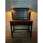 Antique 1900s Arts & Crafts Mission Gothic Student's Secretary Desk Dark Academia