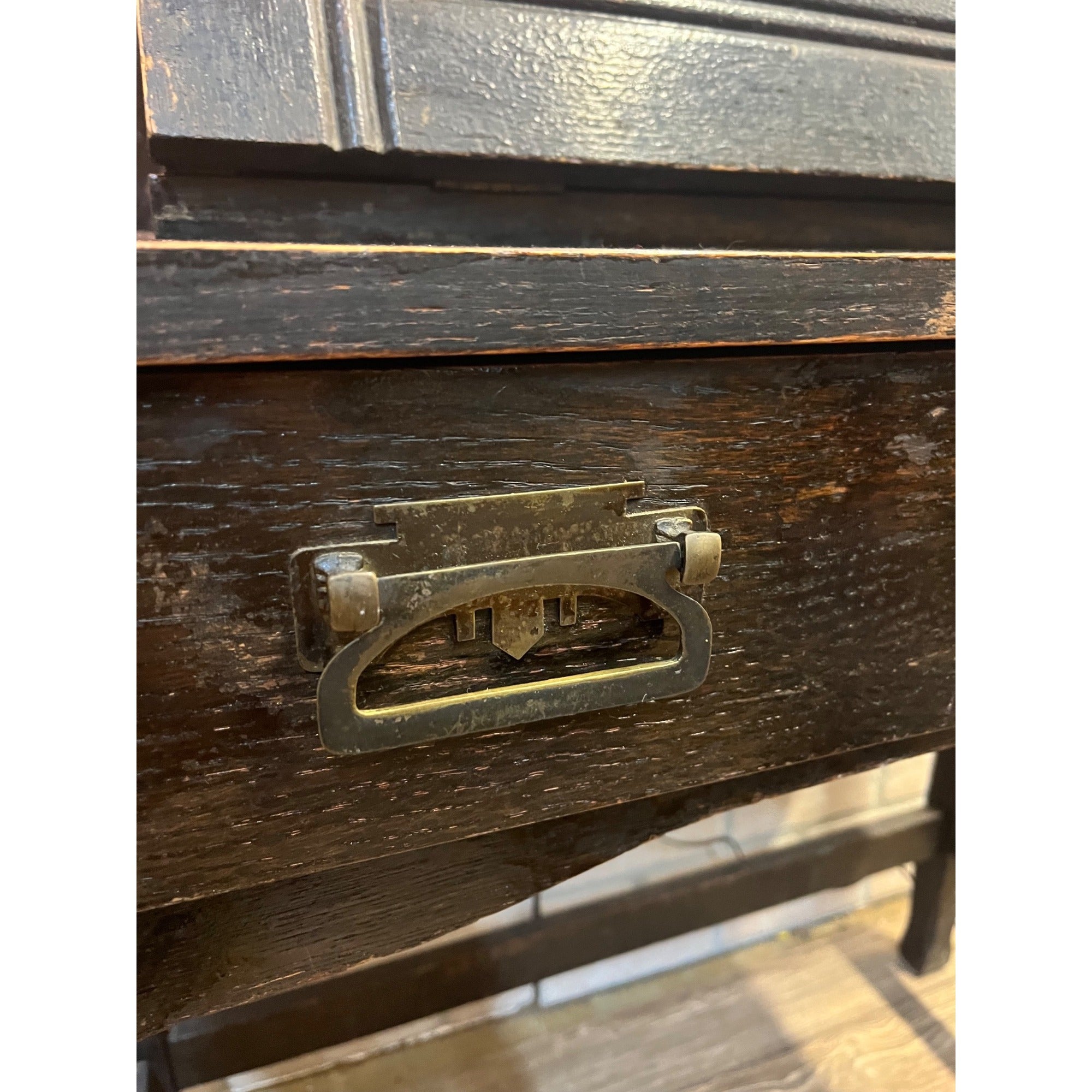 Antique 1900s Arts & Crafts Mission Gothic Student's Secretary Desk Dark Academia