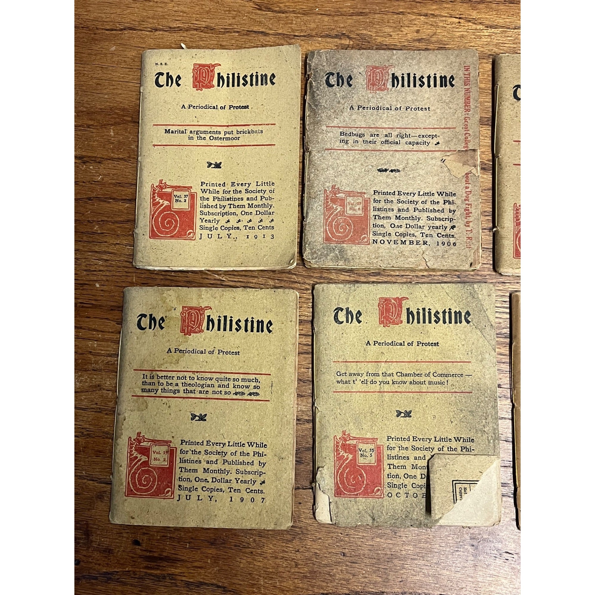 Vintage Philistine Elbert Hubbard Memoriam Lot (6) Roycrofter Arts & Crafts