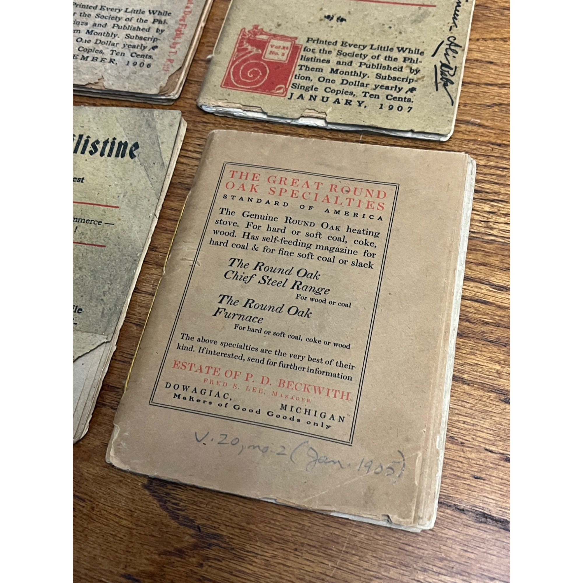 Vintage Philistine Elbert Hubbard Memoriam Lot (6) Roycrofter Arts & Crafts