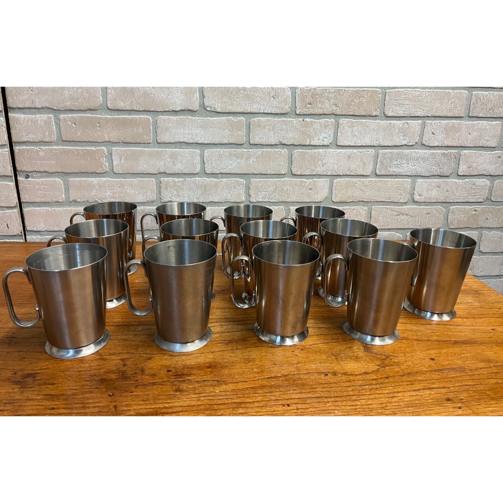Vintage 1960s Old Hall Stainless PINT Tankards Mugs MCM Robert Welch Set 13