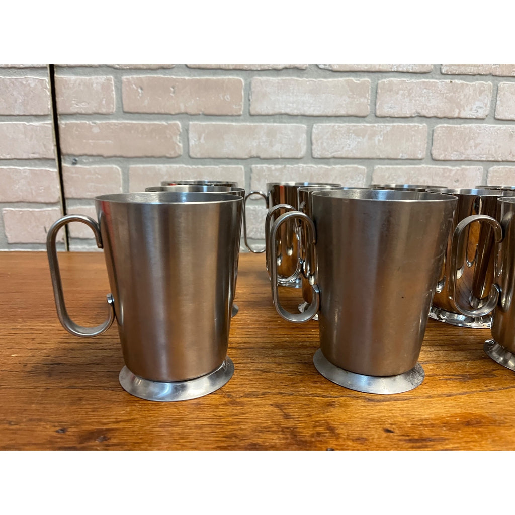 Vintage 1960s Old Hall Stainless PINT Tankards Mugs MCM Robert Welch Set 13
