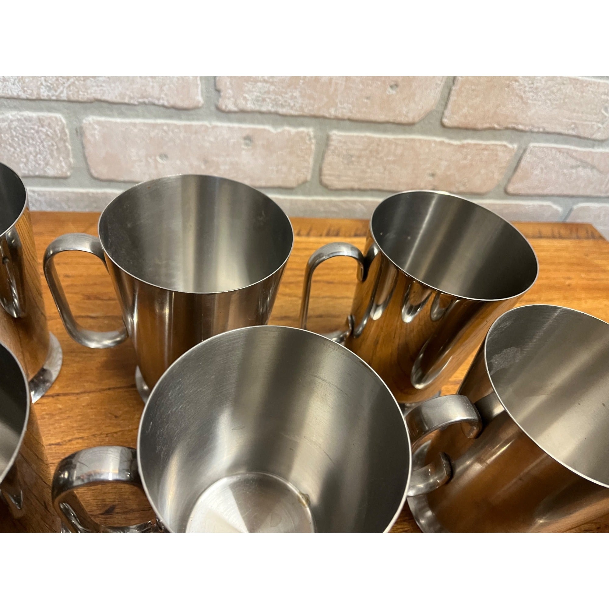 Vintage 1960s Old Hall Stainless PINT Tankards Mugs MCM Robert Welch Set 13