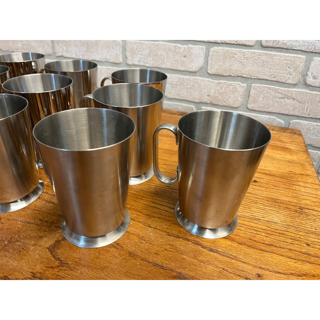Vintage 1960s Old Hall Stainless PINT Tankards Mugs MCM Robert Welch Set 13