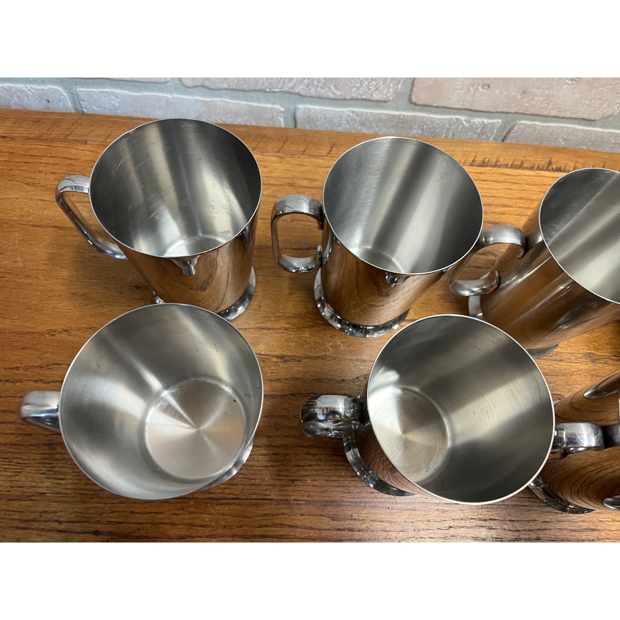 Vintage 1960s Old Hall Stainless PINT Tankards Mugs MCM Robert Welch Set 13
