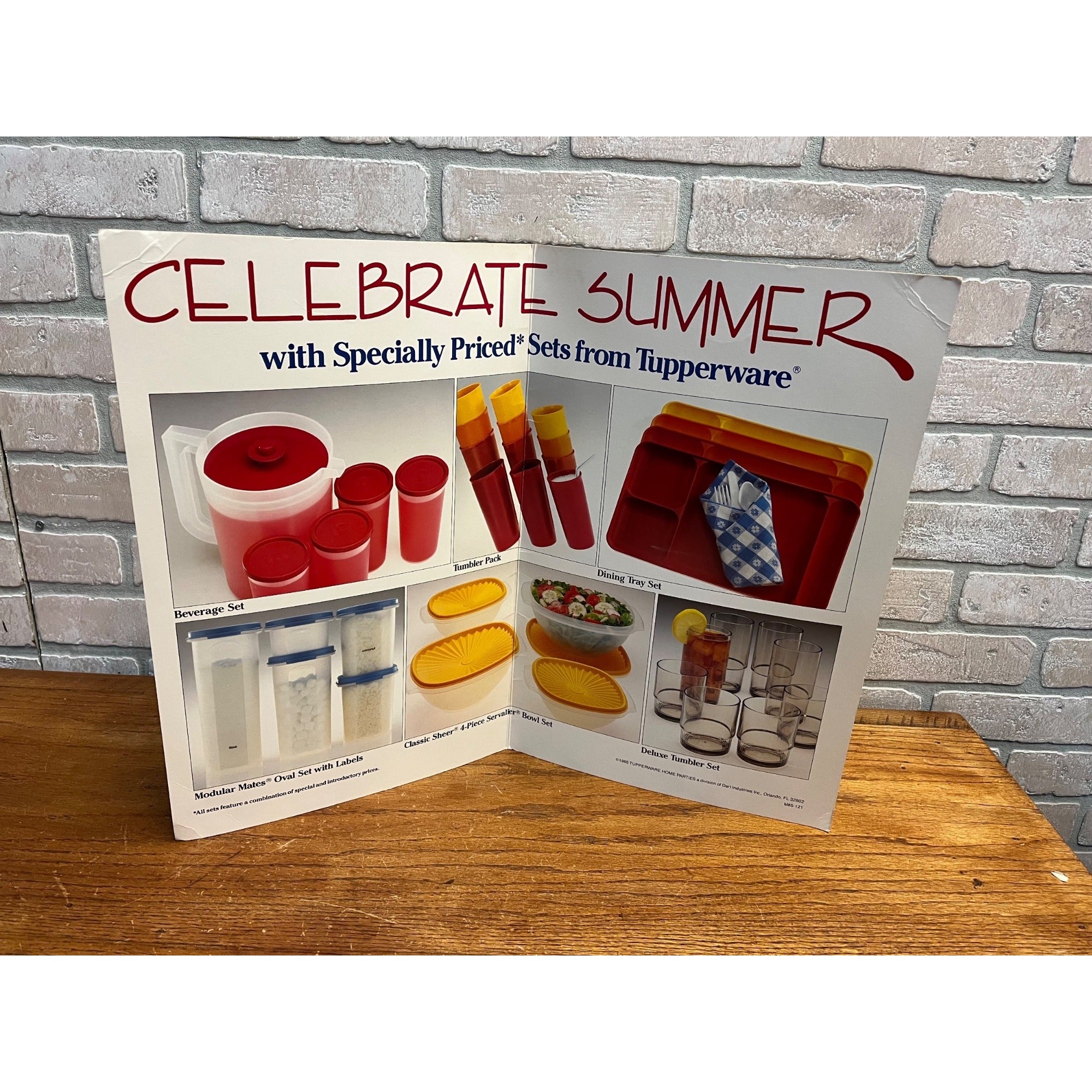 Vintage 1985 Tupperware "Celebrate Summer" Kitchenwares Advertising Poster Sign