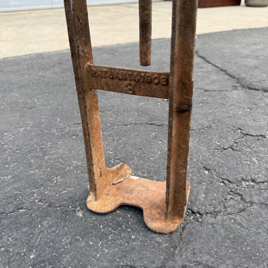 1900s ANTIQUE CAST IRON J.C.MOORE & CO. WAGON JACK STAND RACINE WIS