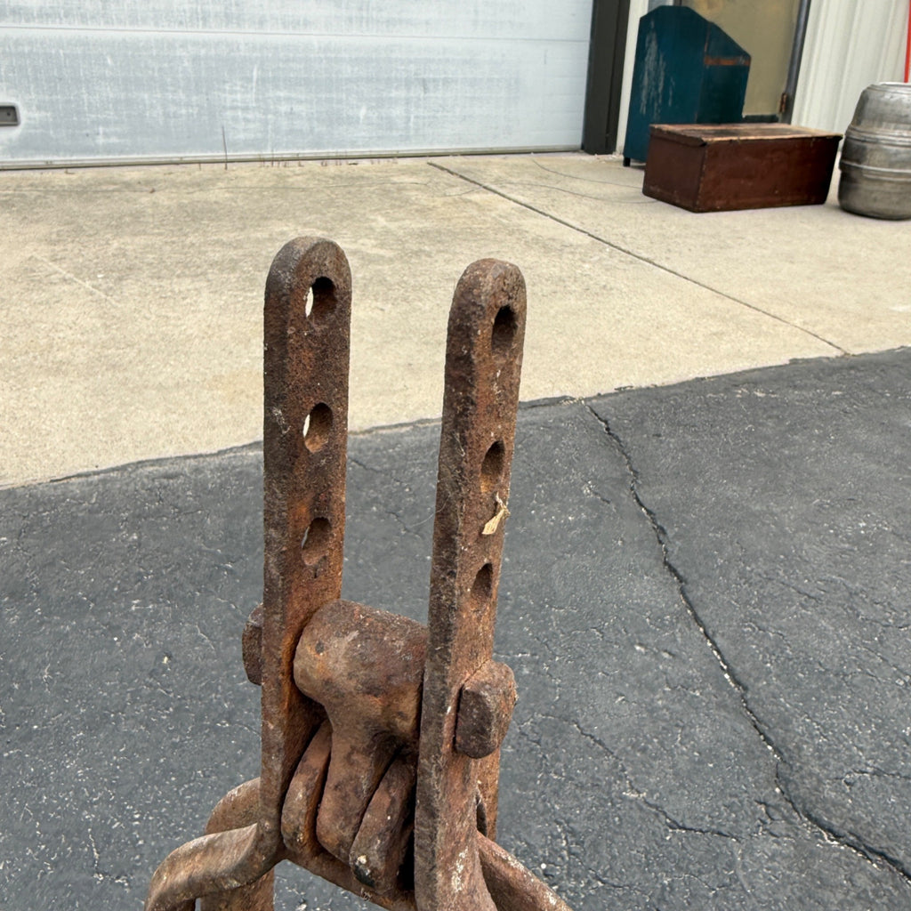 1900s ANTIQUE CAST IRON J.C.MOORE & CO. WAGON JACK STAND RACINE WIS