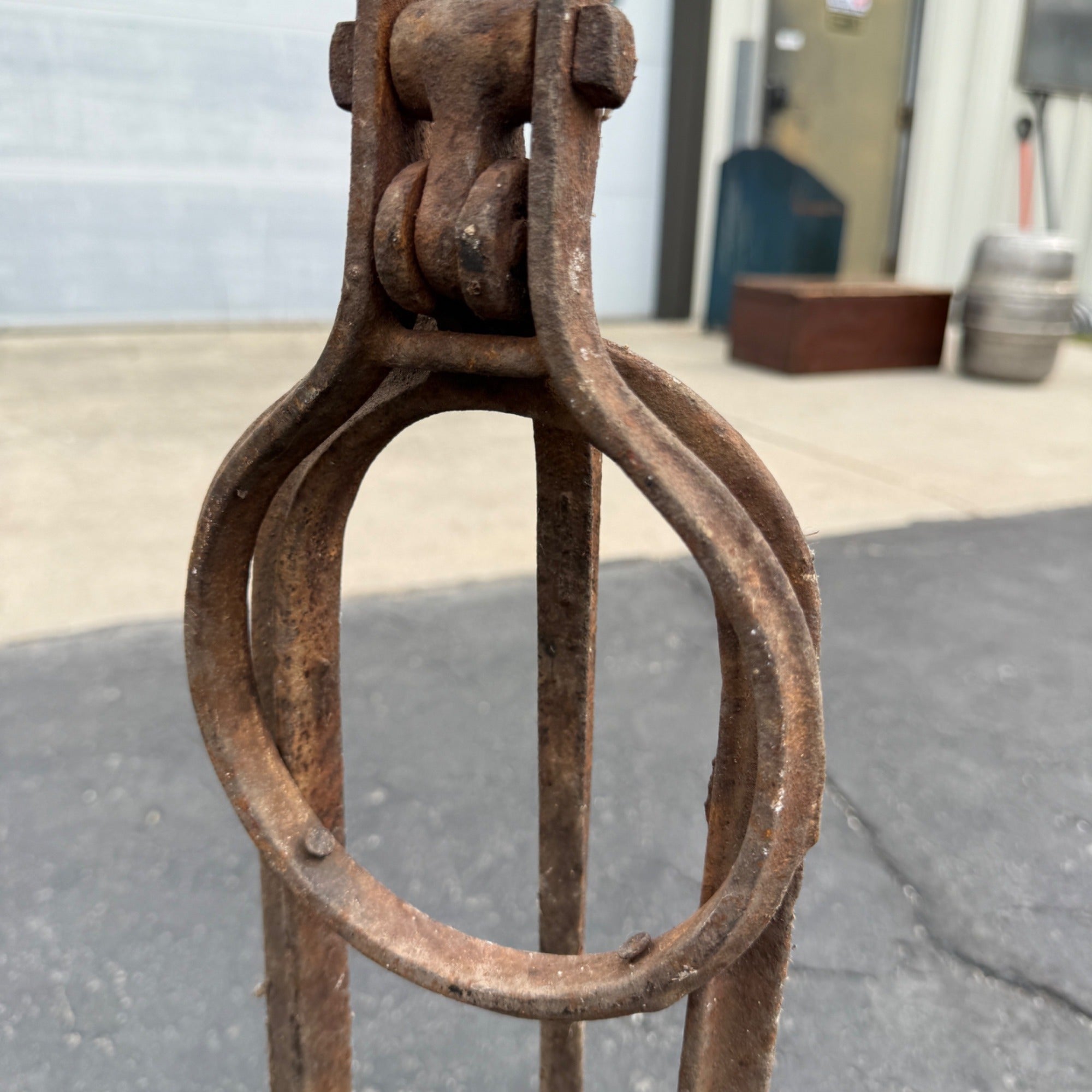 1900s ANTIQUE CAST IRON J.C.MOORE & CO. WAGON JACK STAND RACINE WIS