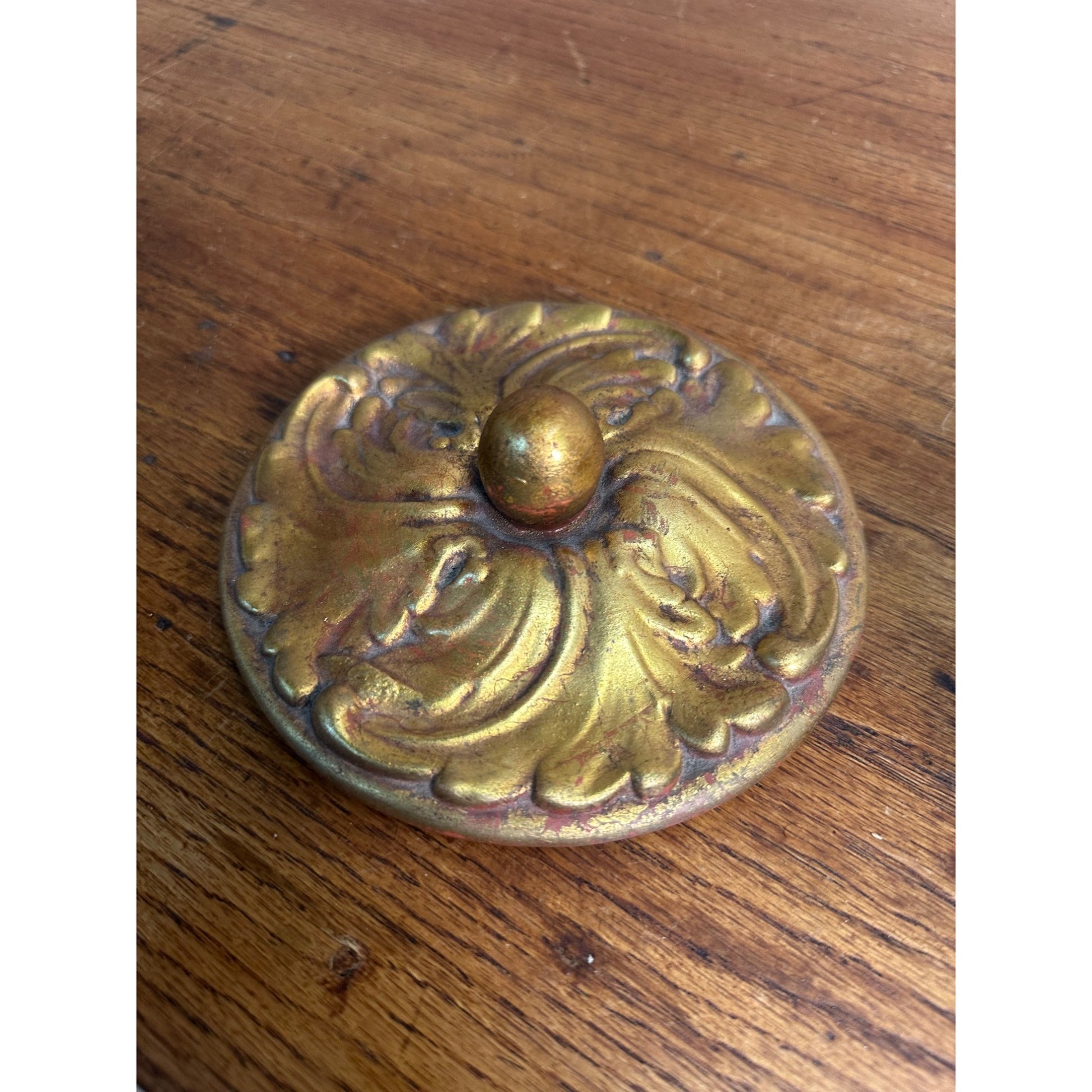 Vintage Freeman McFarlin Ashtray Gold Leaf Mid-Century Anthony Lidded Dish