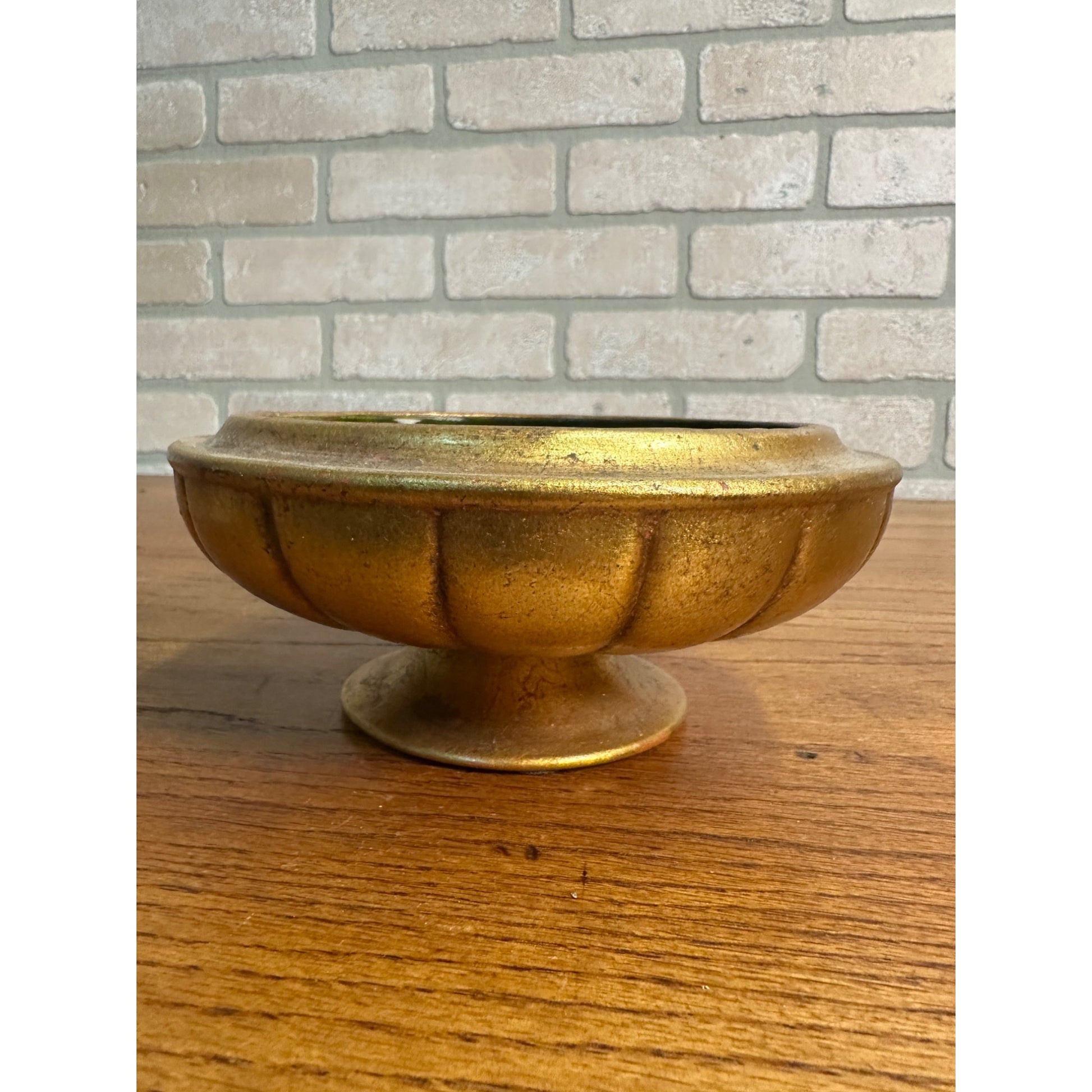 Vintage Freeman McFarlin Ashtray Gold Leaf Mid-Century Anthony Lidded Dish