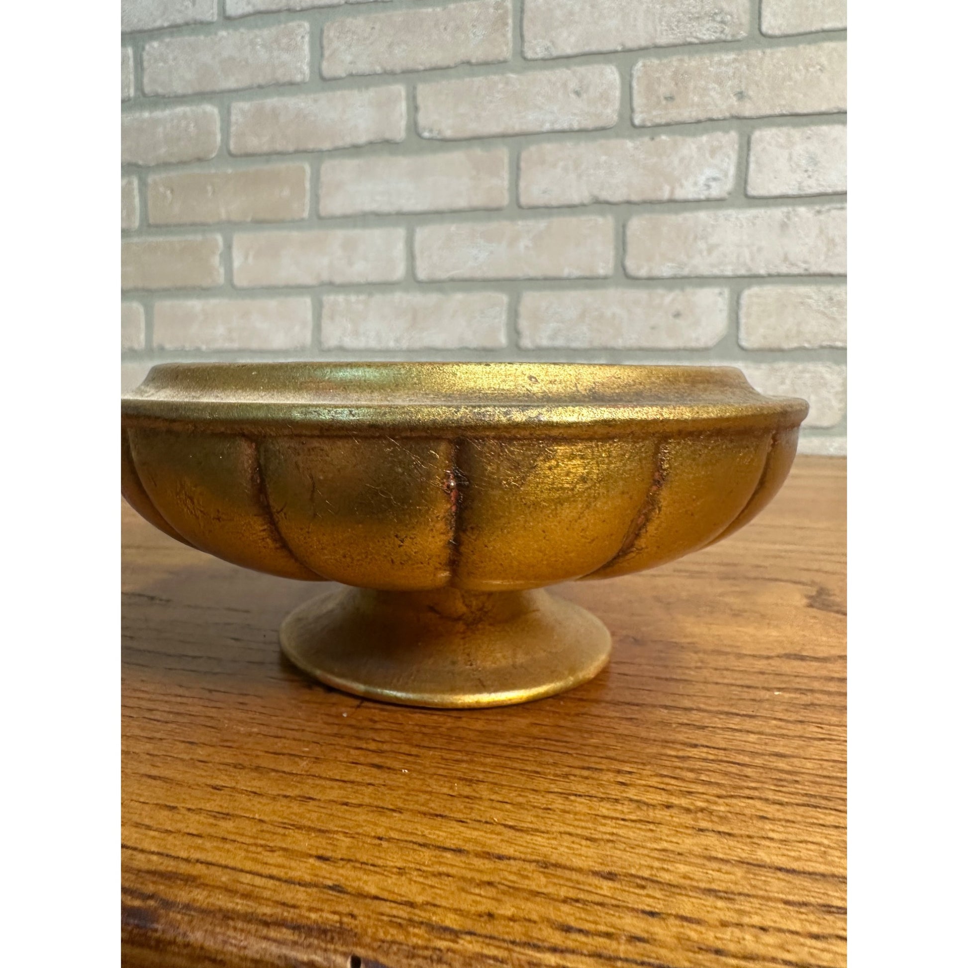Vintage Freeman McFarlin Ashtray Gold Leaf Mid-Century Anthony Lidded Dish