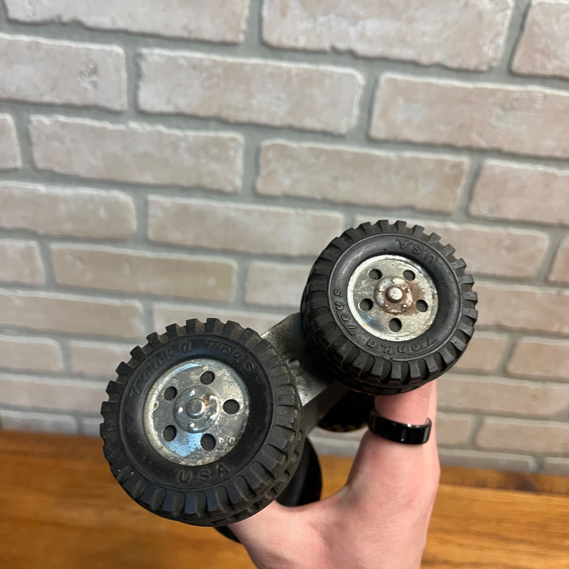 Tonka Rear Tandem Trailer Dual Axle Mounts Tires Dual Wheels For Parts