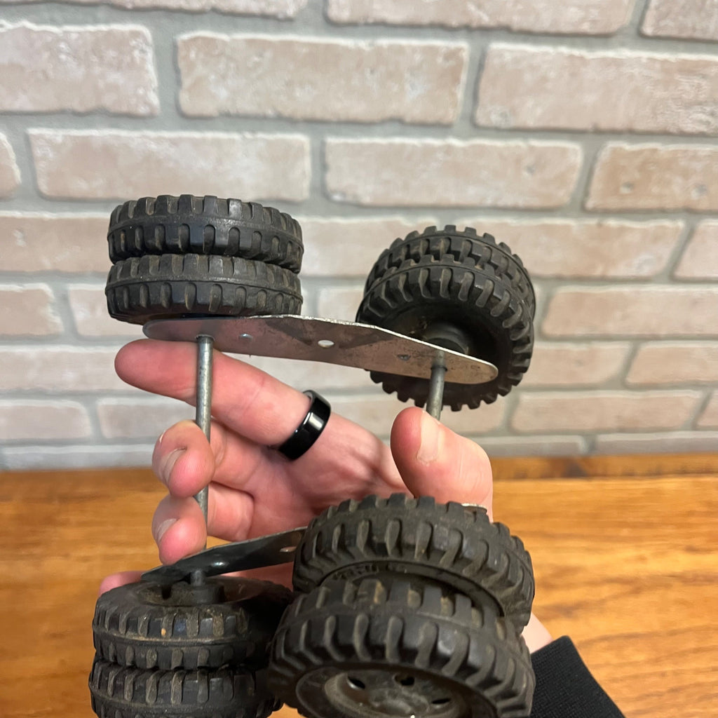 Tonka Rear Tandem Trailer Dual Axle Mounts Tires Dual Wheels For Parts