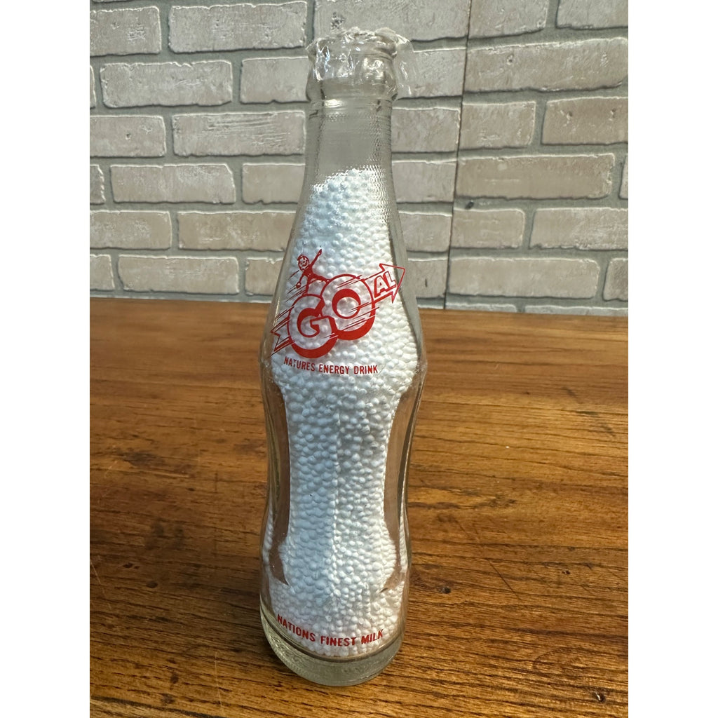Vintage GOAL 8 oz Milk Bottle Nature's Energy Drink - Minneapolis Minnesota ACL