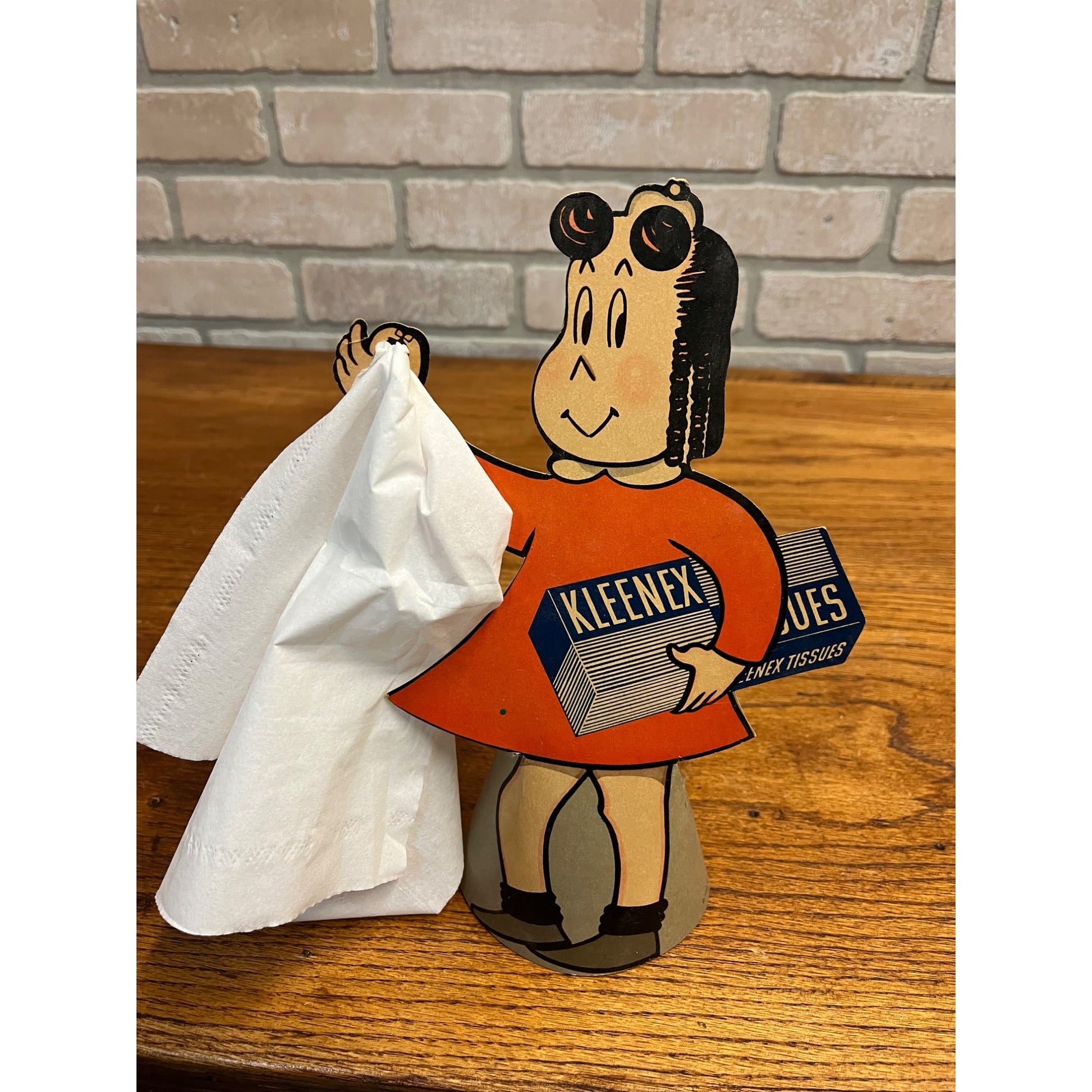 Vintage Kleenex Tissues Little Lulu Countertop Store Display Advertising Sign