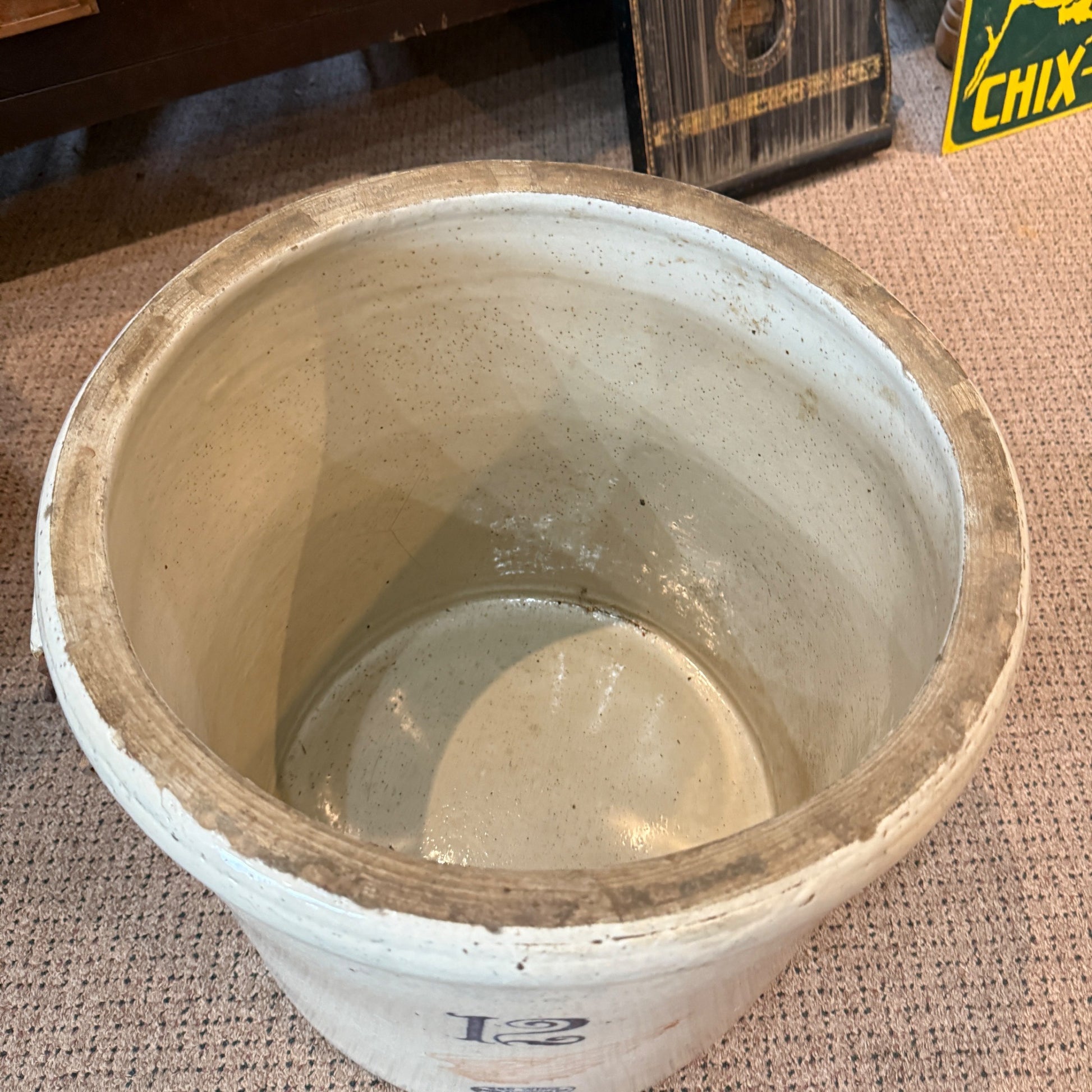 12 Gallon Red Wing Crock Stoneware w/Bail Handles