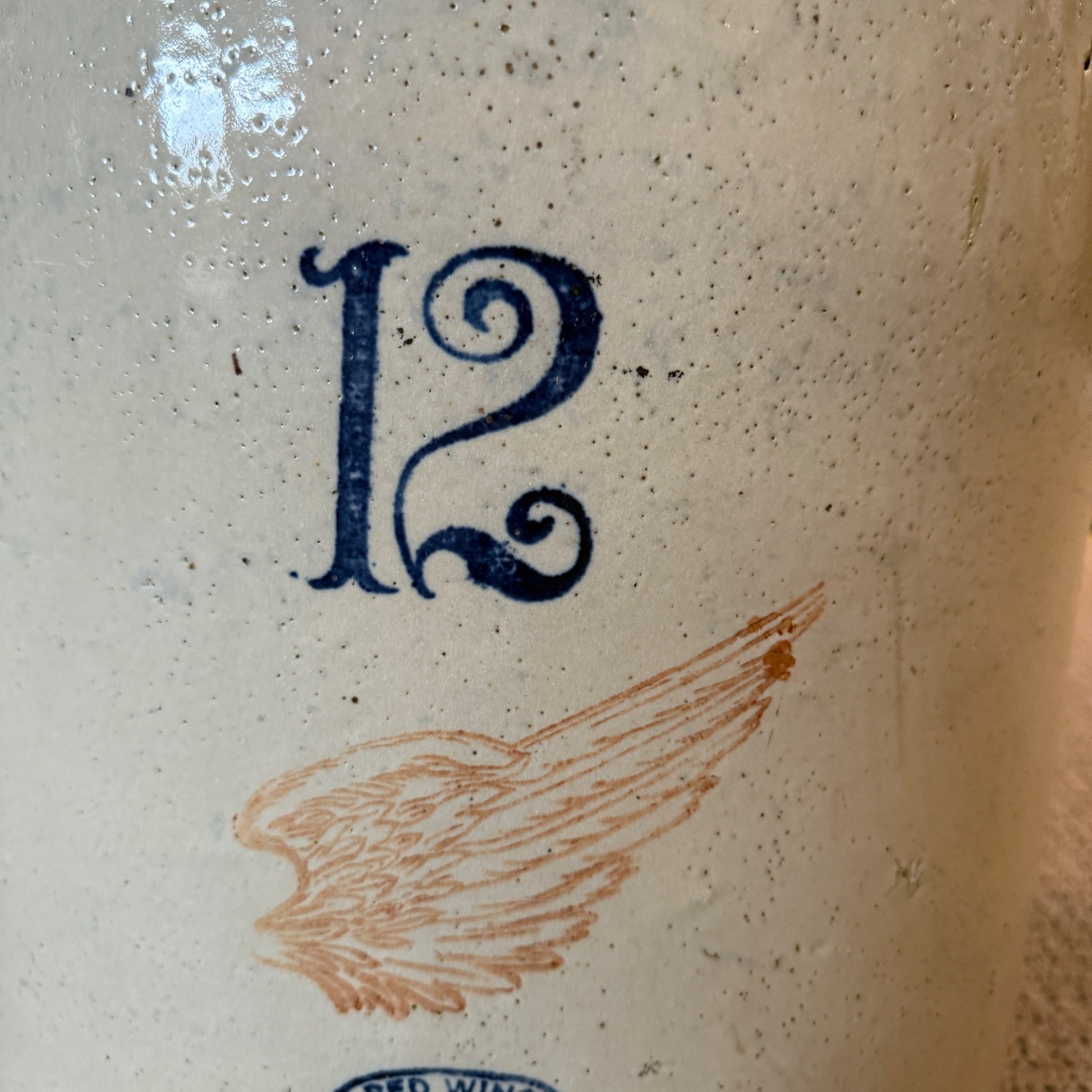 12 Gallon Red Wing Crock Stoneware w/Bail Handles