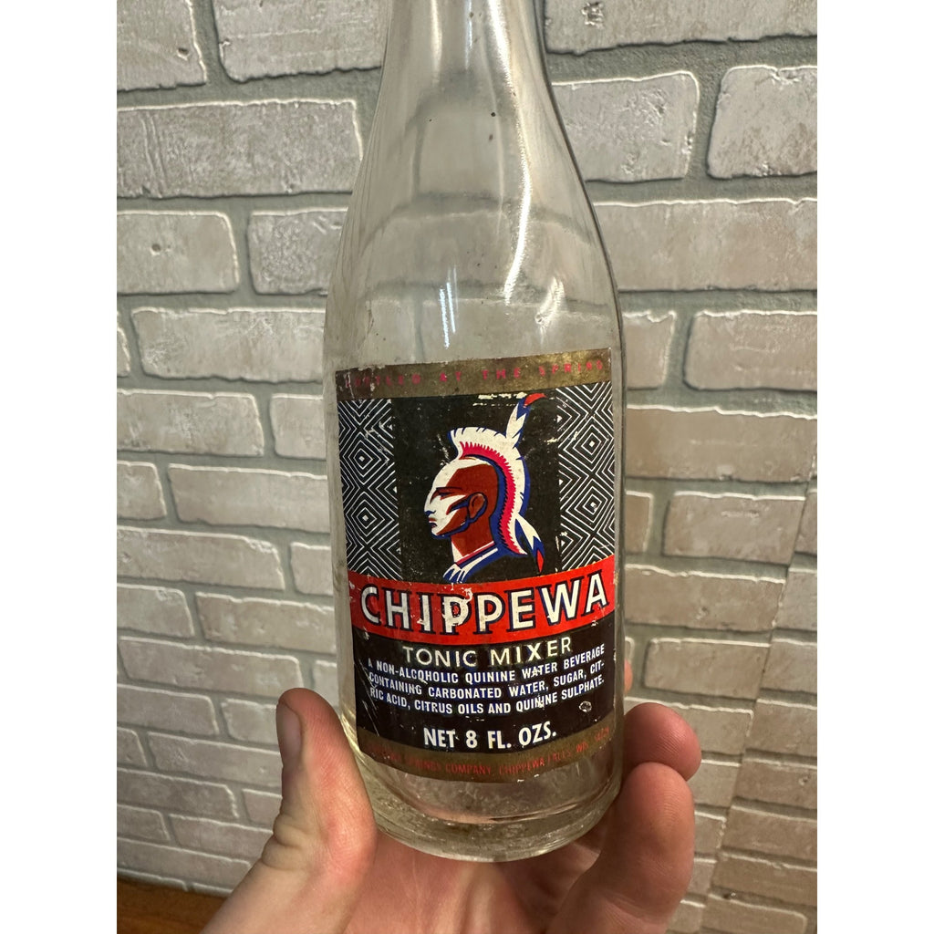 Vintage Chippewa Tonic Mixer Water Soda Glass Bottle Chippewa Falls WI Wis 8oz