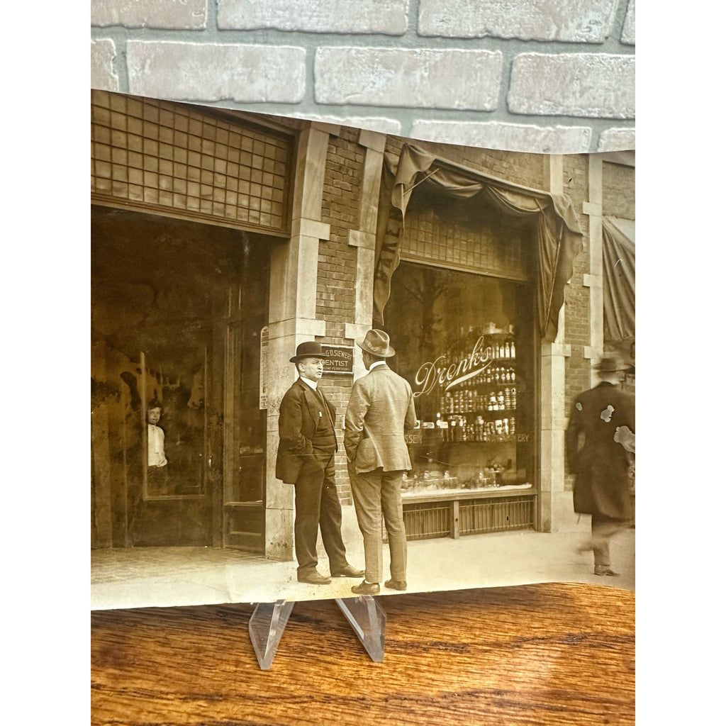 Original Milwaukee Wisconsin Photo Snapshot Delicatessen Dated 1915 Bakery Drenk's
