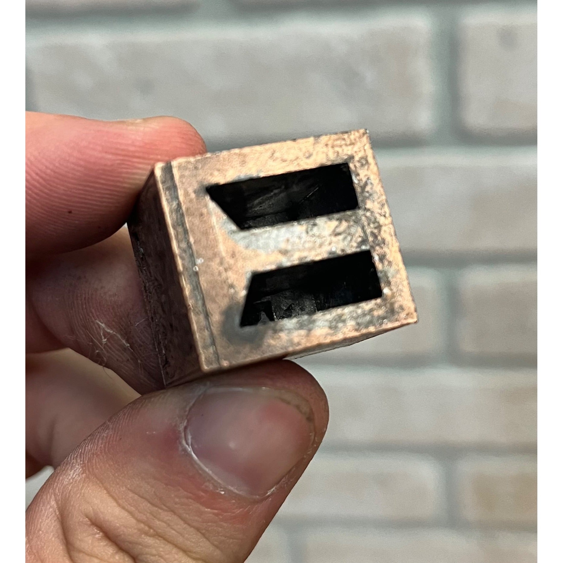 Vintage Letterpress Printing Block Ornate Fancy Letter "M" Copper Monogram