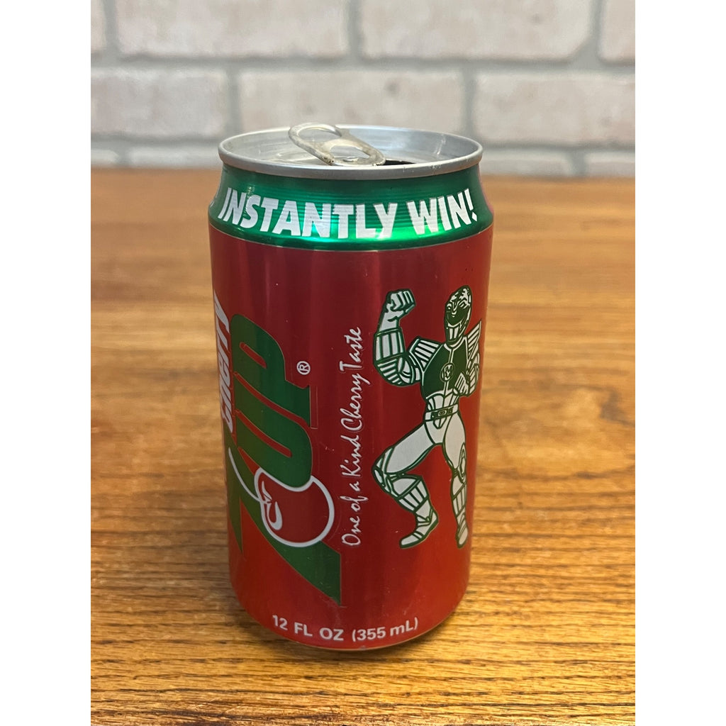 Vintage Cherry 7UP Aluminum Soda Can “Power Ranger Sweepstakes” Empty 1995