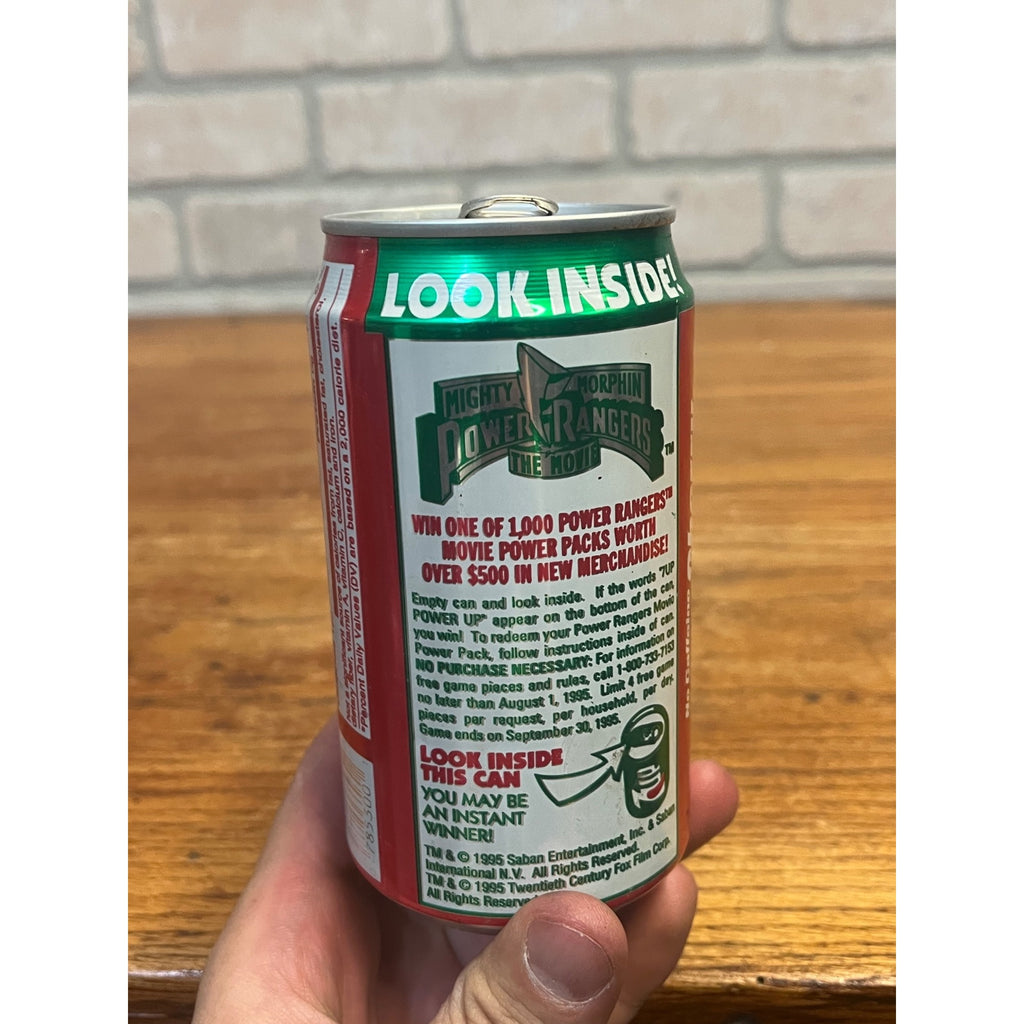 Vintage Cherry 7UP Aluminum Soda Can “Power Ranger Sweepstakes” Empty 1995