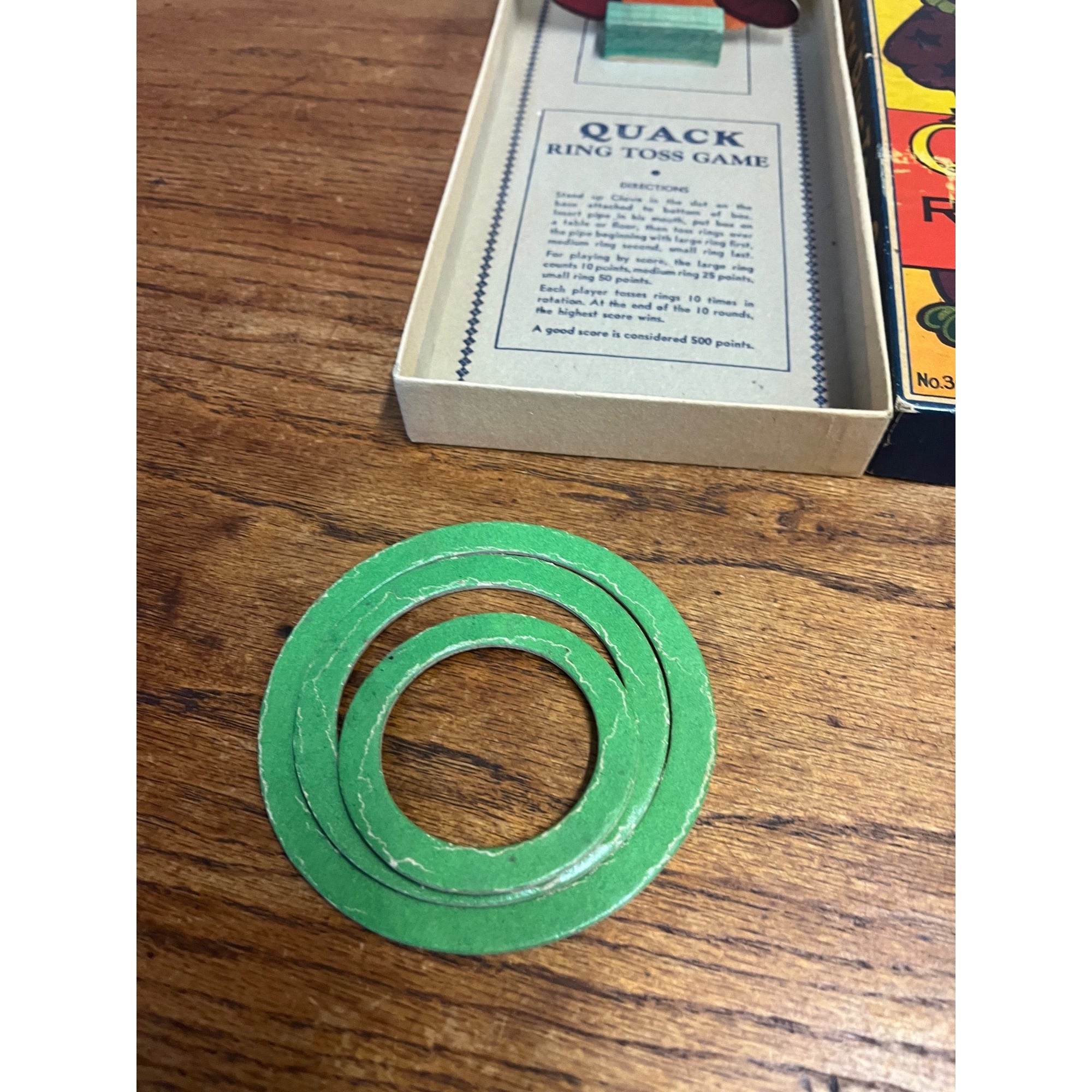 Vintage Quack Ring Toss Game Rosebud Art Co. New York USA 1940 Clown and Goose
