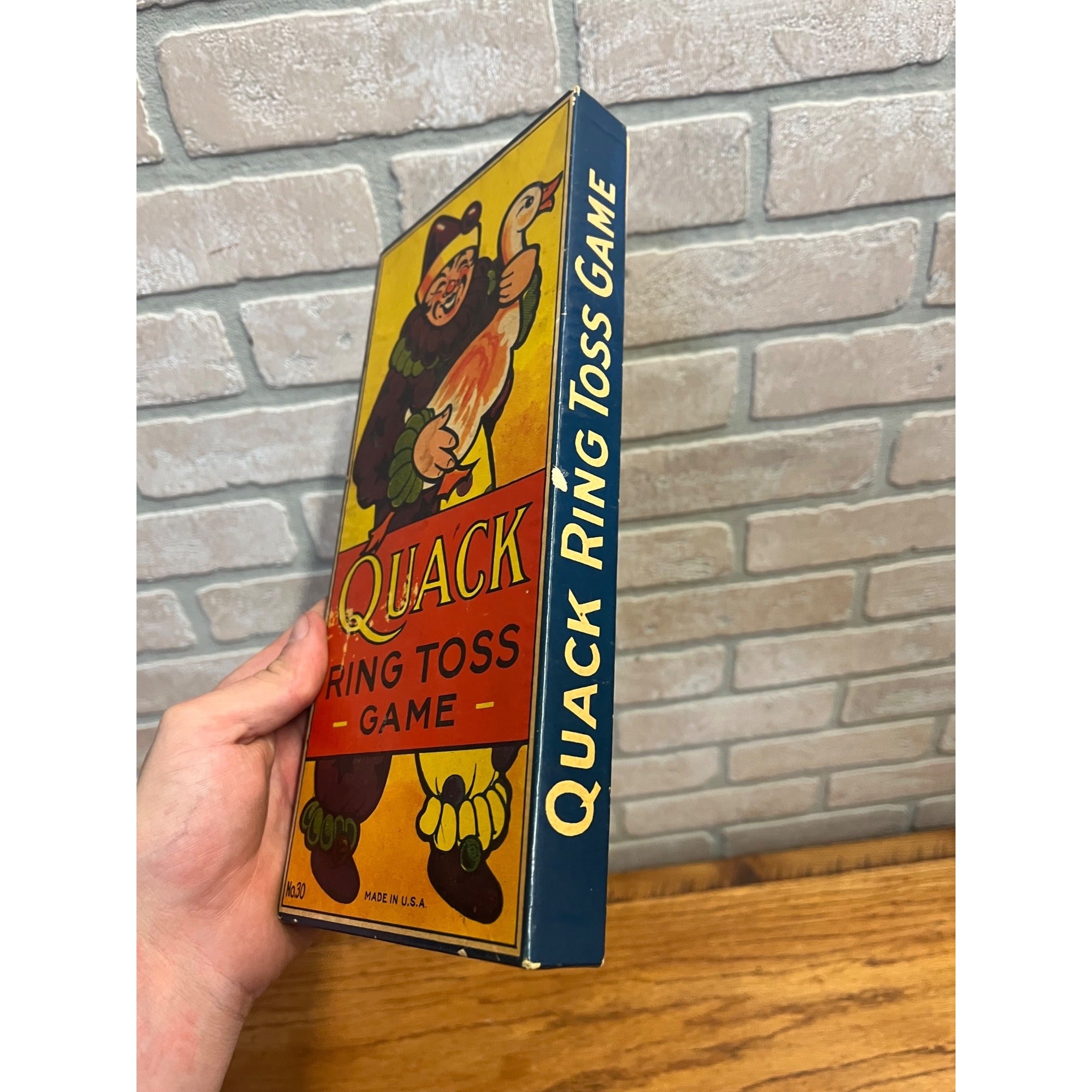 Vintage Quack Ring Toss Game Rosebud Art Co. New York USA 1940 Clown and Goose