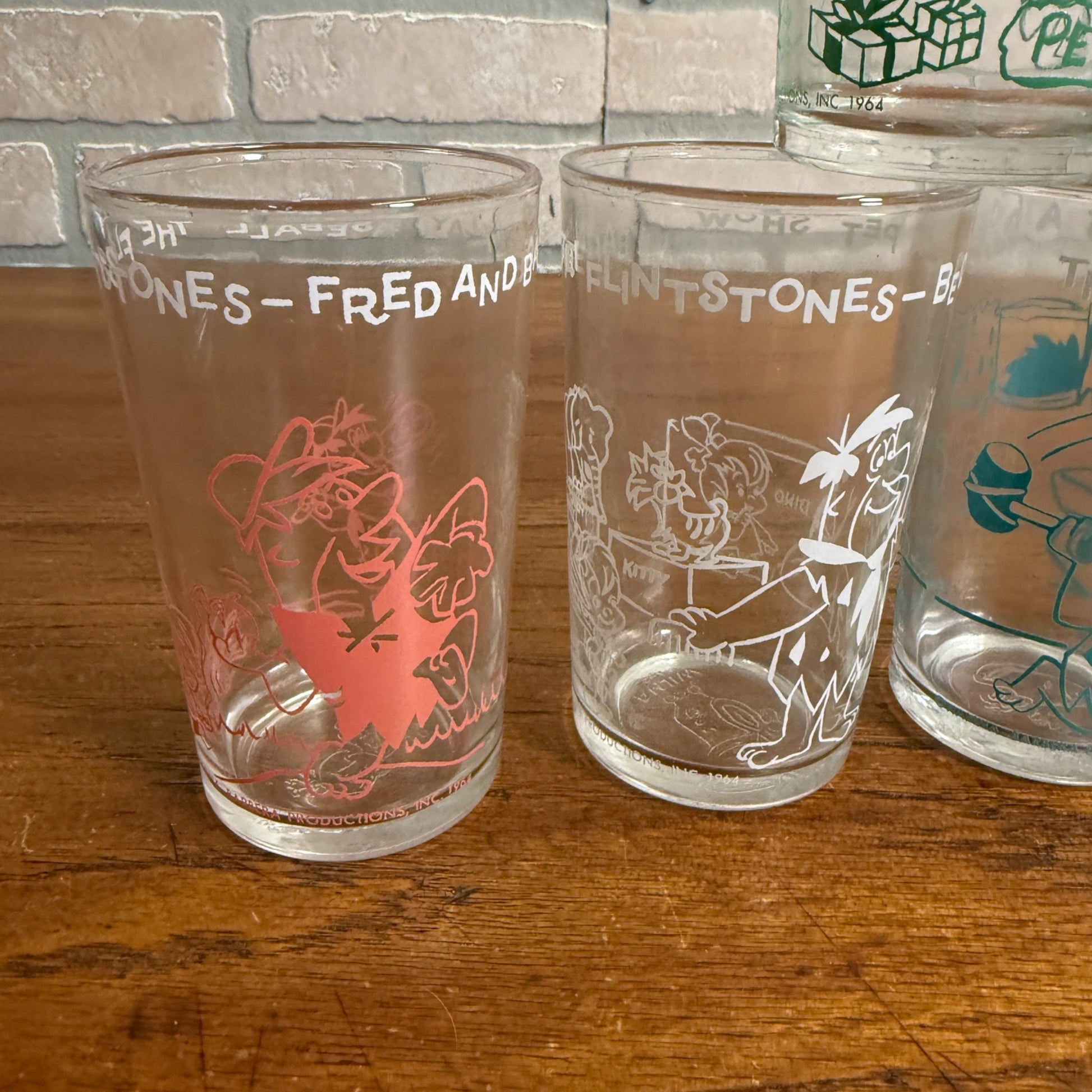Lot of 8 Vintage Flintsone Welches Grape Jelly Jars Glasses, All Different Retro