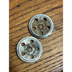 Vintage 1960s Tonka Pair Wheel Hub Caps Lot (2) Semi Trailer