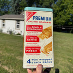 Vintage Nabisco Premium Saltine Crackers Tin 4 Stack Pack Kitchen Advertising Can
