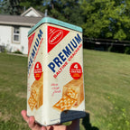 Vintage Nabisco Premium Saltine Crackers Tin 4 Stack Pack Kitchen Advertising Can