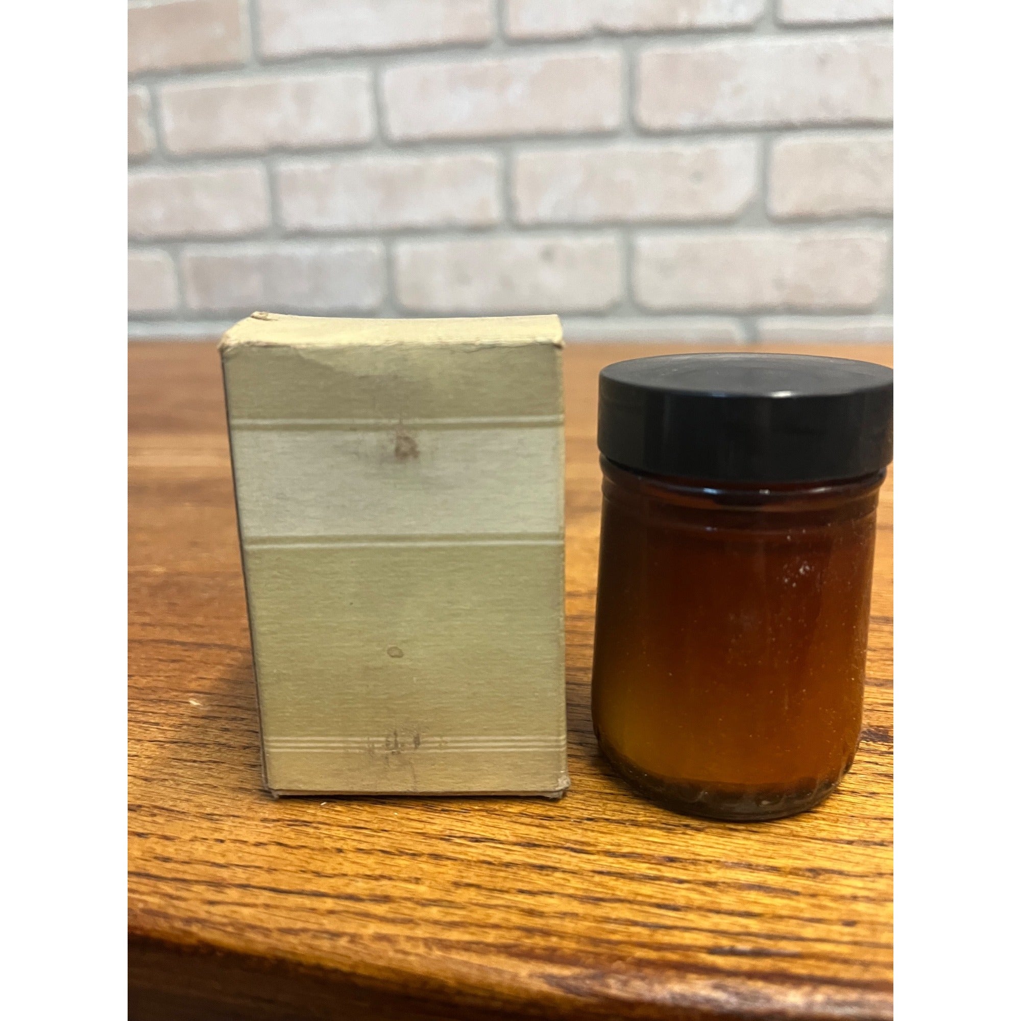 Vintage Upjohn Taralba Ointment Milk Glass Jar Drug Store & Box