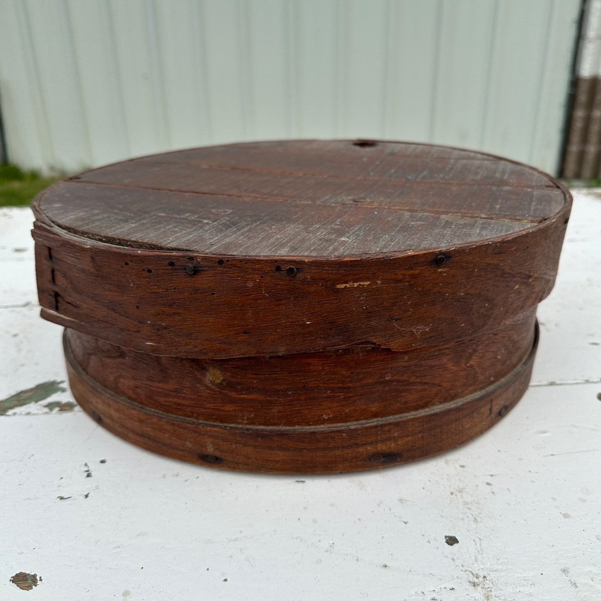 Antique 19th Century Bent Wood Pantry Box Cheese Crate Primitive Country