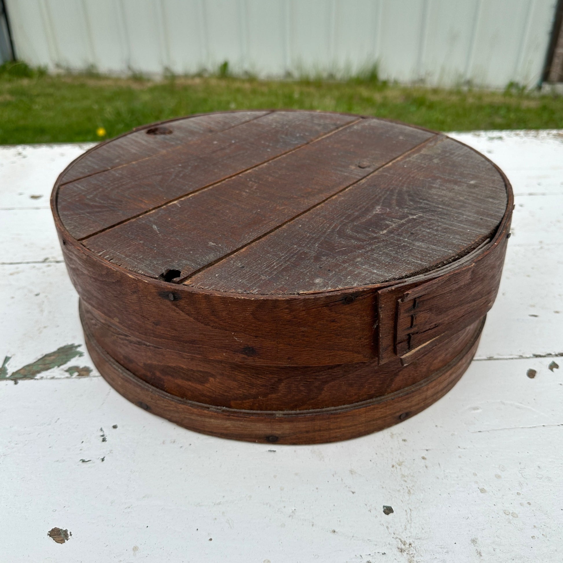 Antique 19th Century Bent Wood Pantry Box Cheese Crate Primitive Country