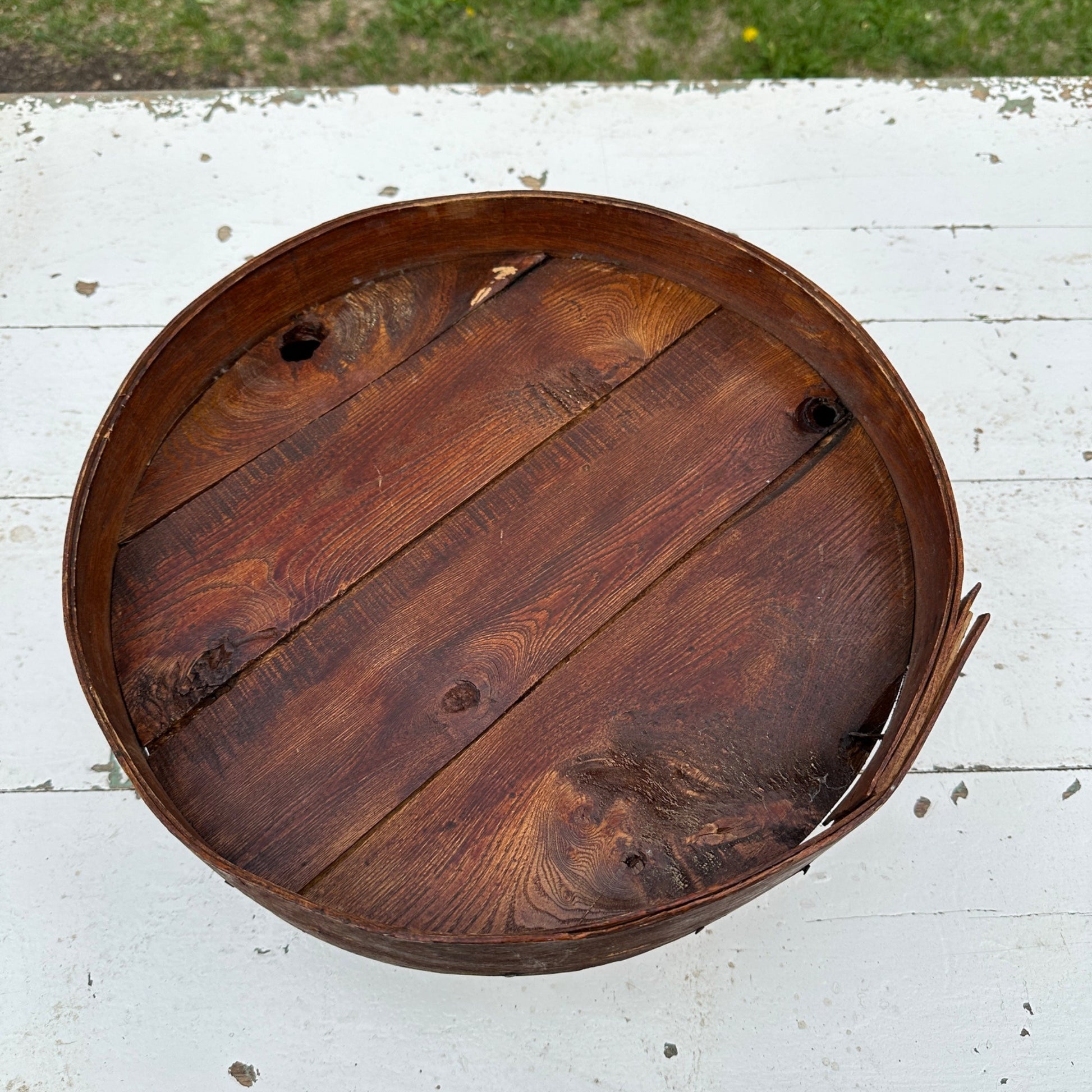 Antique 19th Century Bent Wood Pantry Box Cheese Crate Primitive Country