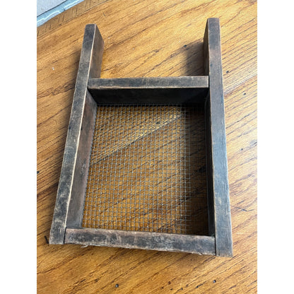 Antique Wood Grain Tray Sieve Sifter Unique Primitive Rustic Farm Tool