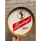 Vintage Jacob Leinenkugel Brewing Co. Metal Beer Advertising Round Tray Indian Maiden Logo Chippewa Falls, WI