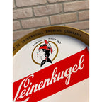 Vintage Jacob Leinenkugel Brewing Co. Metal Beer Advertising Round Tray Indian Maiden Logo Chippewa Falls, WI