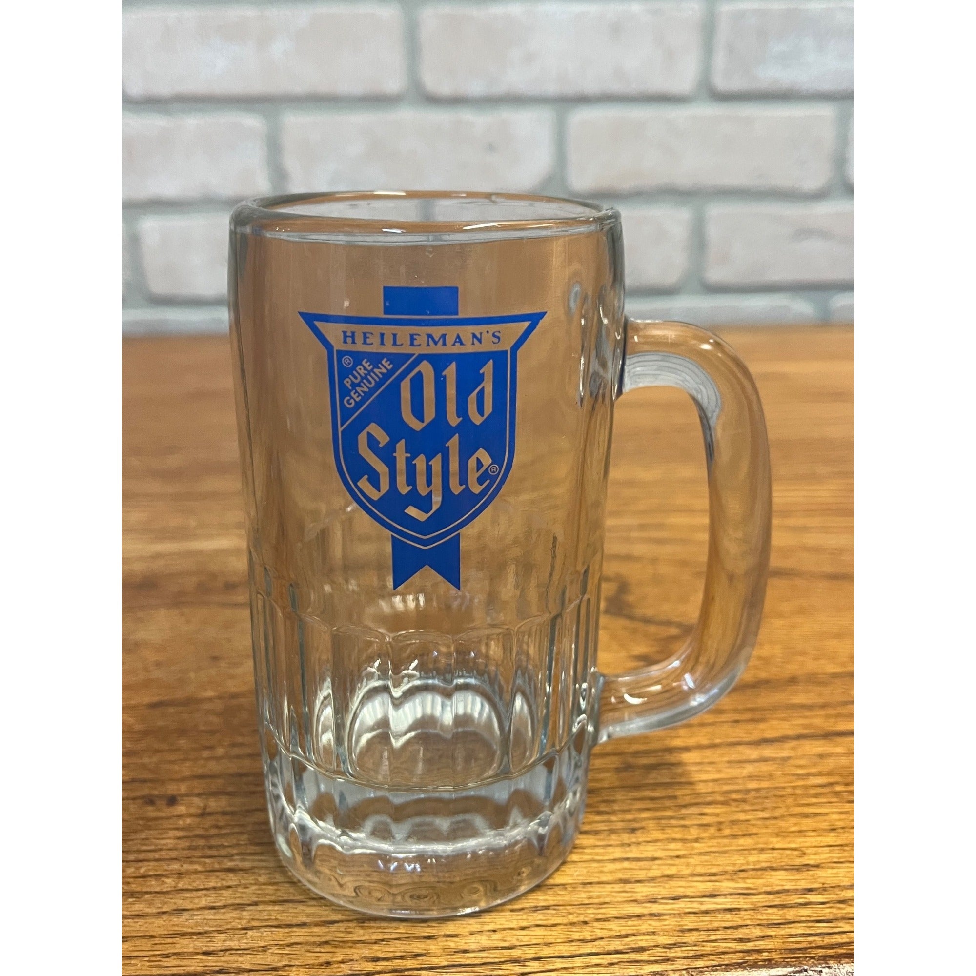 Vintage Heileman's Old Style Beer Heavy Glass Mug Stein Barware Wisconsin